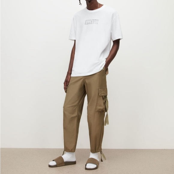 Allsaints Kora Trouser in Washed Khaki - Picture 3 of 9